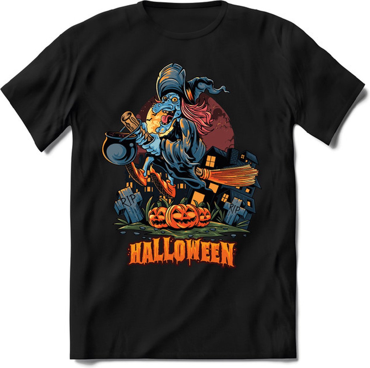 Halloween T-Shirt | Horror  Kleding Heren / Dames | Weerwolf , Monster , Vleermuis en Pompoen  Shirt |